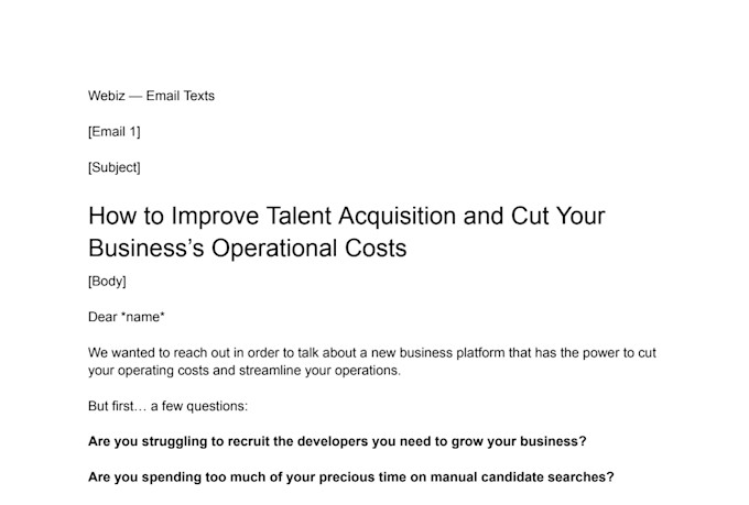 write email content for your marketing campaigns